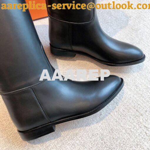 Replica Hermes Jumping Boot in Box calfskin H042138Z Black 8