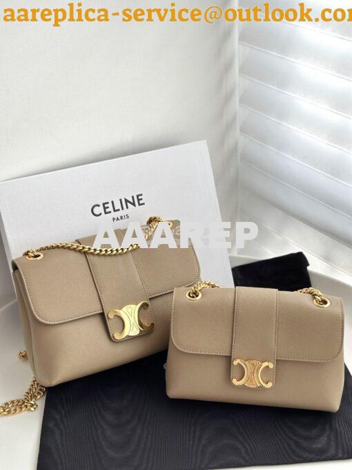 Replica Celine Teen Victoire Bag In Supple Calfskin 116593 Brown Sepia