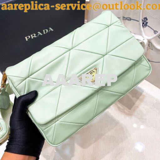 Replica Prada Medium System Nappa Leather Patchwork Bag 1BD291 Aqua 4