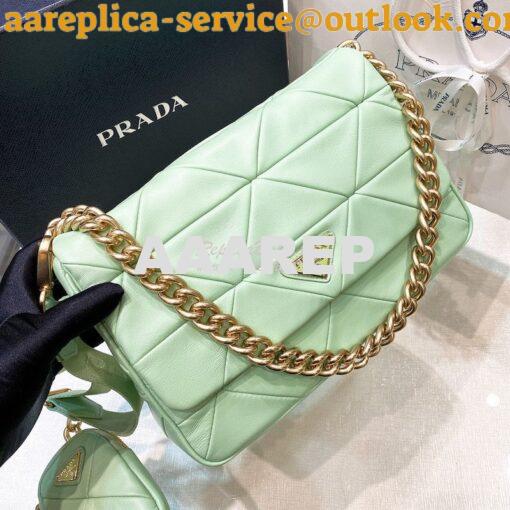 Replica Prada Medium System Nappa Leather Patchwork Bag 1BD291 Aqua 5