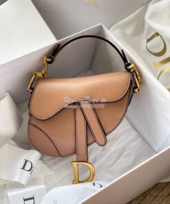 Replica Dior Micro Saddle Bag Rose Des Vents Goatskin S5662