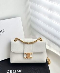 Replica Celine Medium Victoire Bag In Supple Calfskin 115853 White