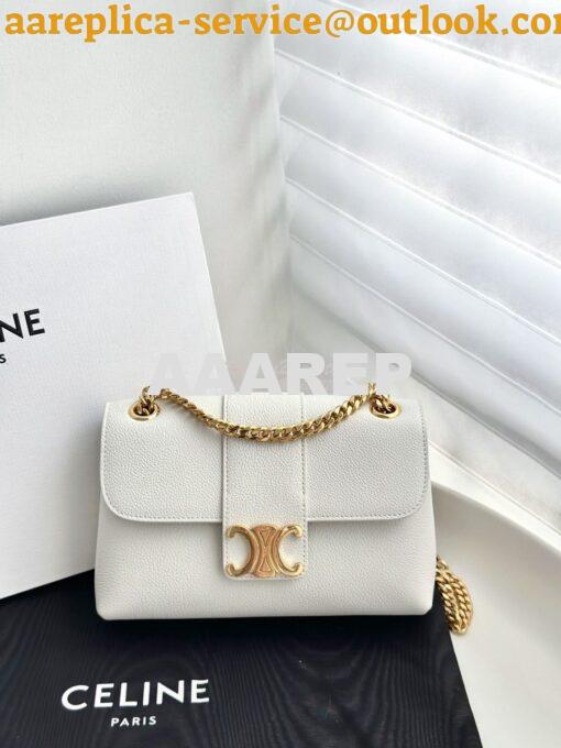 Replica Celine Medium Victoire Bag In Supple Calfskin 115853 White