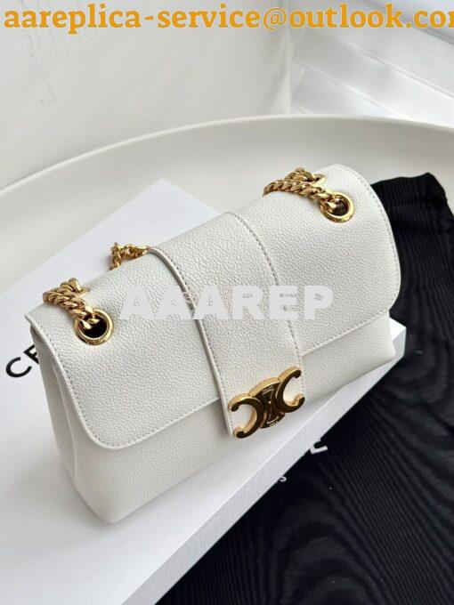 Replica Celine Medium Victoire Bag In Supple Calfskin 115853 White 3