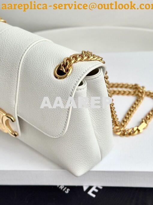 Replica Celine Medium Victoire Bag In Supple Calfskin 115853 White 4