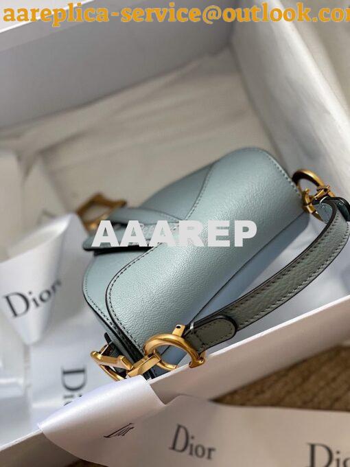 Replica Dior Micro Saddle Bag Cloud Blue Goatskin S5662 3