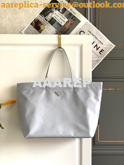 Replica Prada Re-nylon And Saffiano Leather Tote Bag 1BG107 Cornflower