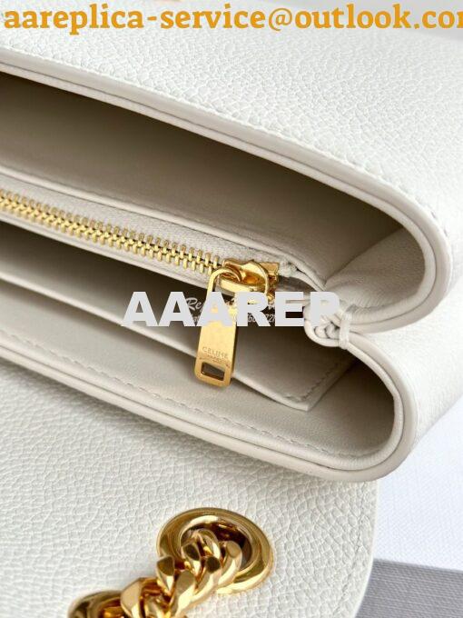 Replica Celine Medium Victoire Bag In Supple Calfskin 115853 White 13