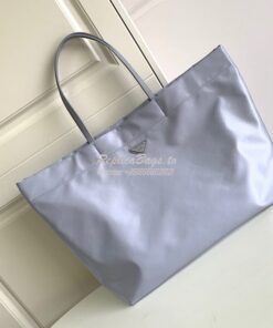 Replica Prada Re-nylon And Saffiano Leather Tote Bag 1BG107 Cornflower 2