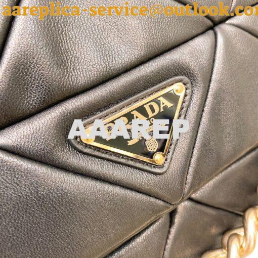 Replica Prada Medium System Nappa Leather Patchwork Bag 1BD291 Black 7