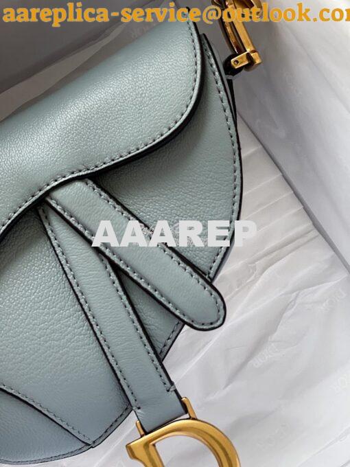 Replica Dior Micro Saddle Bag Cloud Blue Goatskin S5662 6