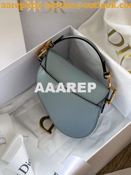 Replica Dior Micro Saddle Bag Cloud Blue Goatskin S5662 9