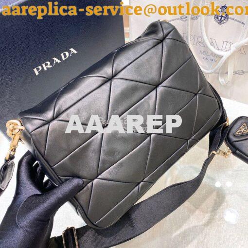 Replica Prada Medium System Nappa Leather Patchwork Bag 1BD291 Black 10