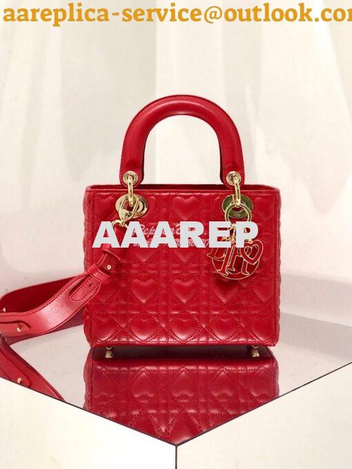 Replica Lady Dior Dioramour My ABCdior Bag Red Cannage Lambskin with H