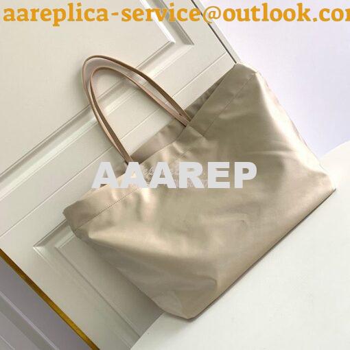 Replica Prada Re-nylon And Saffiano Leather Tote Bag 1BG107 Beige 4