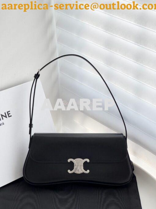 Replica Celine Medium Lola Bag In Shiny Calfskin 115533 Black