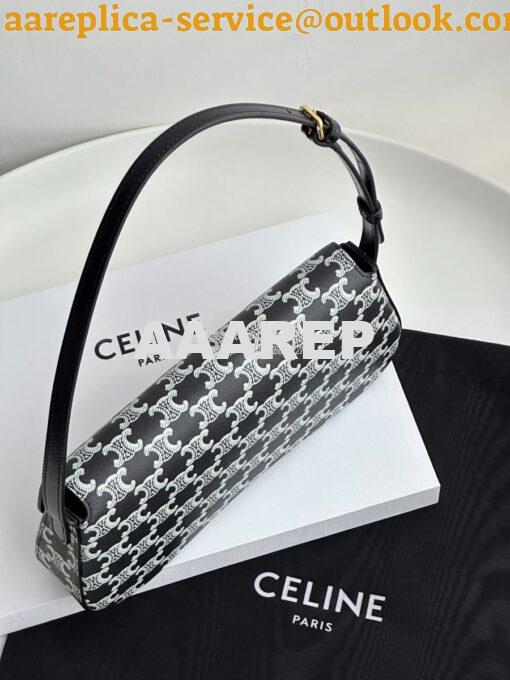 Replica Celine Medium Lola Bag In Triomphe Canvas Two-tone 115533 Blac 10