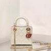 Replica Lady Dior Mini Dioramour Bag Latte Cannage Lambskin with Heart