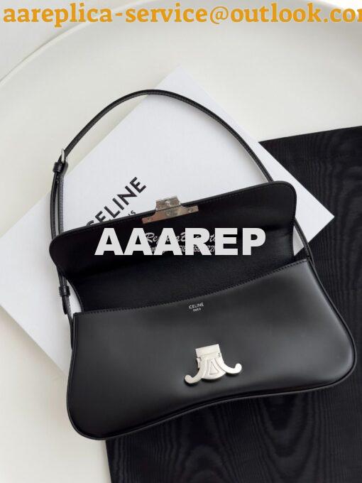 Replica Celine Medium Lola Bag In Shiny Calfskin 115533 Black 5