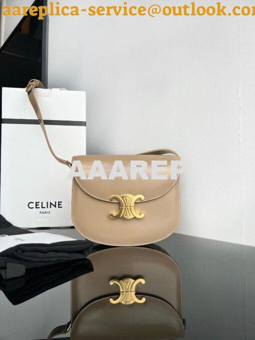 Replica Celine Besace Triomphe In Shiny Calfskin 110413B Nude