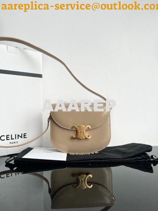 Replica Celine Besace Triomphe In Shiny Calfskin 110413B Nude 3