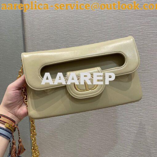 Replica Dior Medium DiorDouble Bag Beige Calfskin M8641