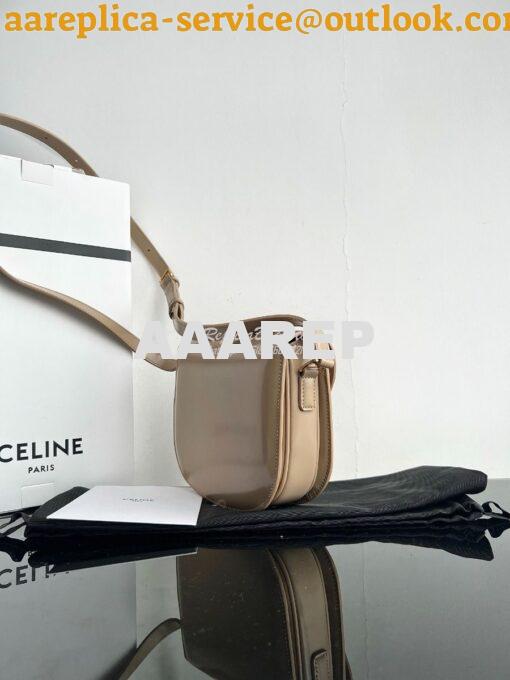 Replica Celine Besace Triomphe In Shiny Calfskin 110413B Nude 4