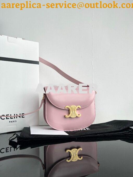 Replica Celine Besace Triomphe In Shiny Calfskin 110413B Rose 2