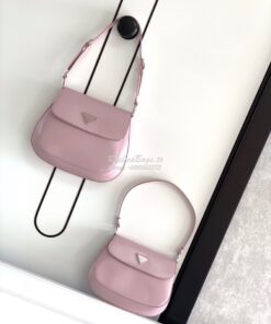 Replica Prada Cleo Brushed Leather Shoulder Bag 1BD303 Alabaster Pink