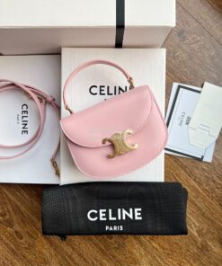 Replica Celine Mini Besace Clea In Shiny Calfskin 10L063 Rose