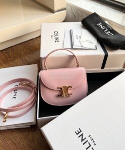 Replica Celine Mini Besace Clea In Shiny Calfskin 10L063 Rose 2