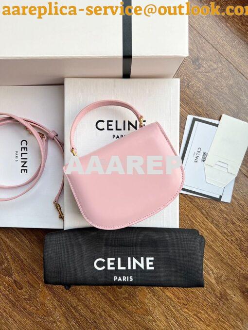 Replica Celine Mini Besace Clea In Shiny Calfskin 10L063 Rose 3