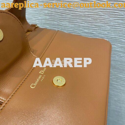 Replica Dior Medium DiorDouble Bag Cognac Calfskin M8641 8