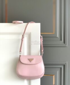 Replica Prada Cleo Brushed Leather Mini Bag 1BH188 Alabaster Pink