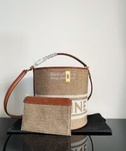 Replica Celine Bucket 16 Bag In Striped Textile With Celine Wool Jacqu