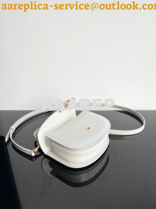 Replica Celine Mini Besace Clea In Shiny Calfskin 10L063 Chalk 11