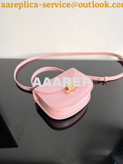 Replica Celine Mini Besace Clea In Shiny Calfskin 10L063 Rose 7