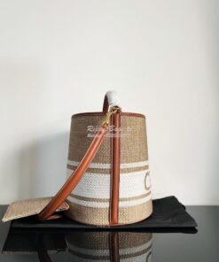 Replica Celine Bucket 16 Bag In Striped Textile With Celine Wool Jacqu 2