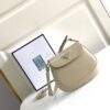 Replica Prada Cleo Brushed Leather Shoulder Bag 1BD303 White 11