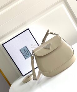 Replica Prada Cleo Brushed Leather Mini Bag 1BH188 Beige