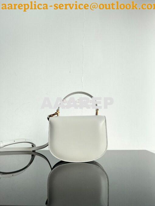 Replica Celine Mini Besace Clea In Shiny Calfskin 10L063 Chalk 17