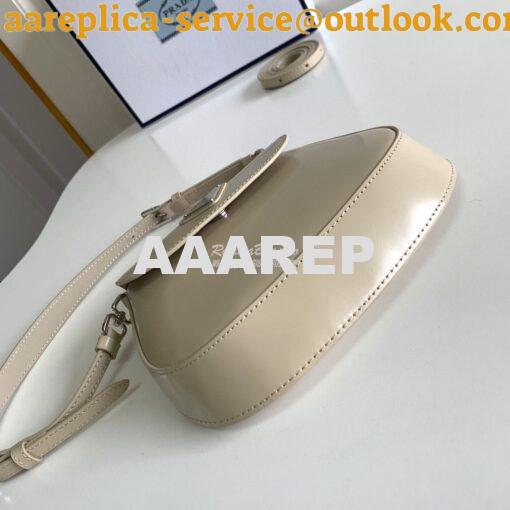 Replica Prada Cleo Brushed Leather Mini Bag 1BH188 Beige 4