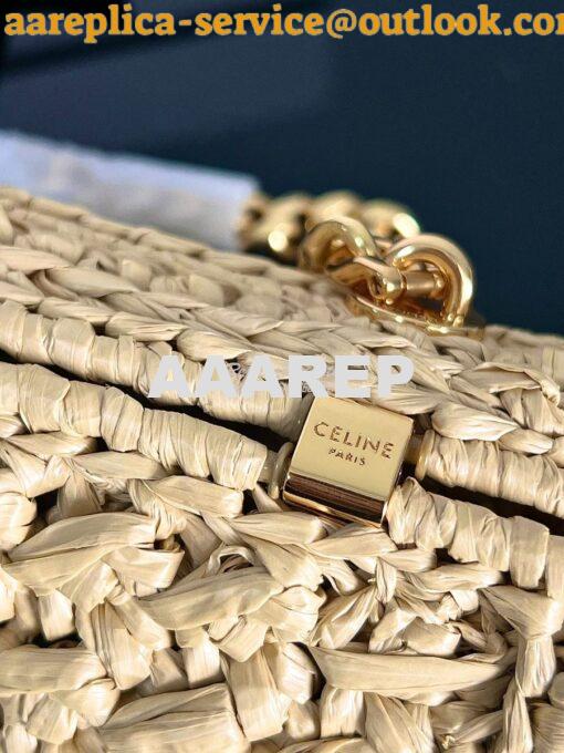 Replica Celine Chain Shoulder Bag Triomphe In Raffia 197993 Natural 4