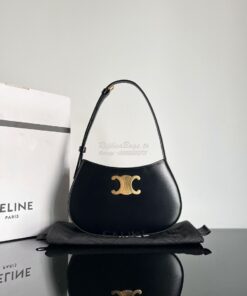 Replica Celine Medium Tilly Bag In Shiny Calfskin 115703B Black