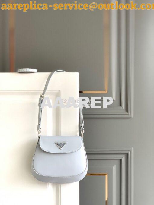 Replica Prada Cleo Brushed Leather Mini Bag 1BH188 Cornflower Blue 2