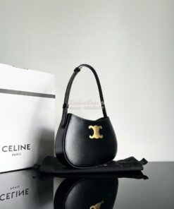 Replica Celine Medium Tilly Bag In Shiny Calfskin 115703B Black 2