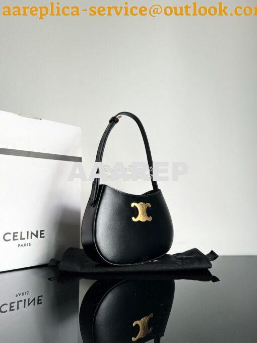 Replica Celine Medium Tilly Bag In Shiny Calfskin 115703B Black 2