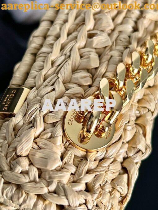 Replica Celine Chain Shoulder Bag Triomphe In Raffia 197993 Natural 8