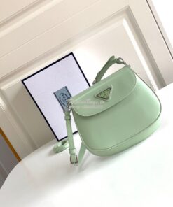 Replica Prada Cleo Brushed Leather Mini Bag 1BH188 Aqua