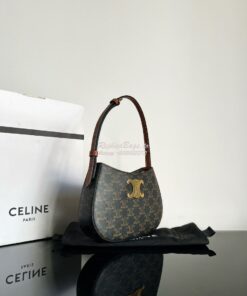 Replica Celine Medium Tilly Bag In Triomphe Canvas And Calfskin 115702 2